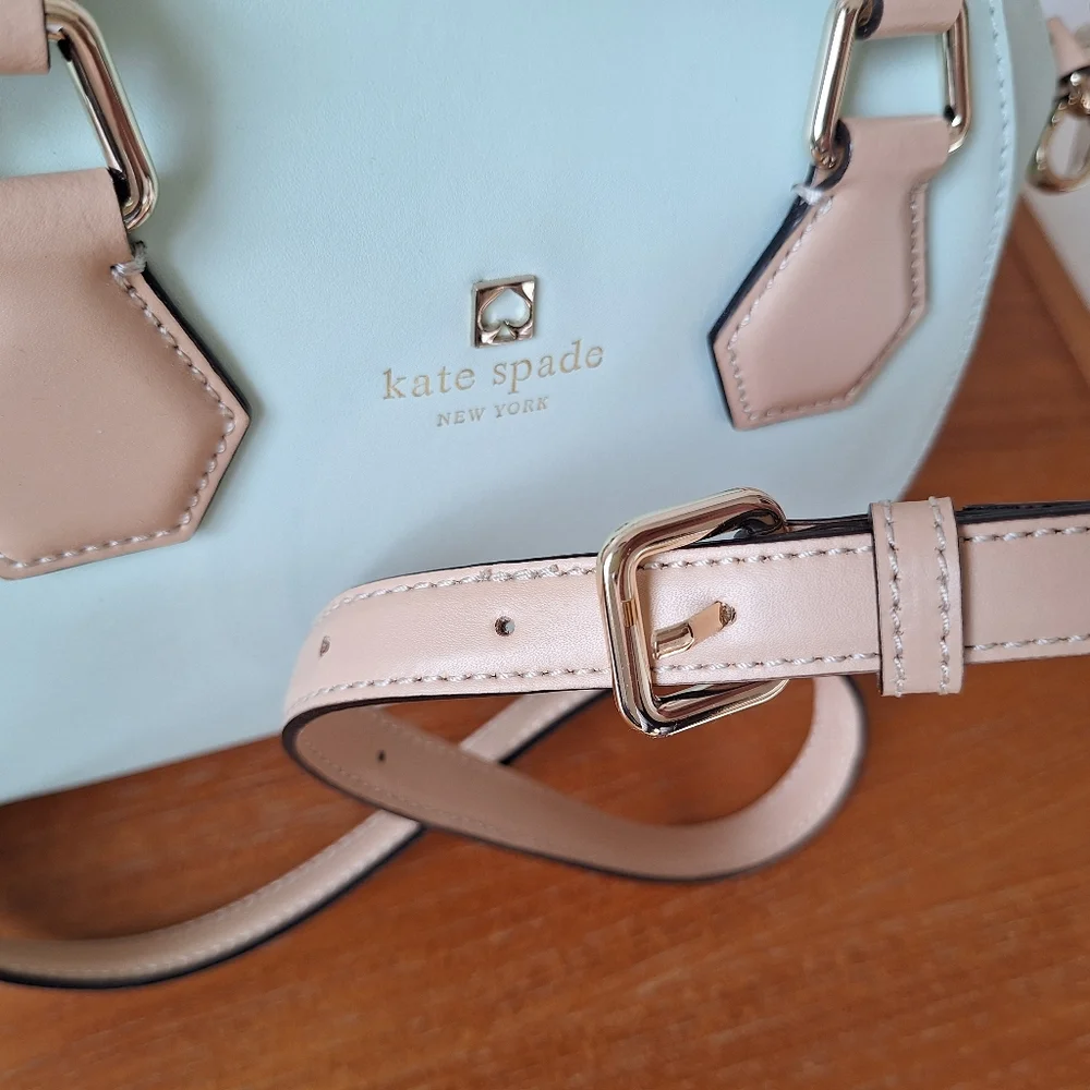 Kate Spade Mint Leather Satchel Structured Crossbody Bag Pippa Doctor Green NEW